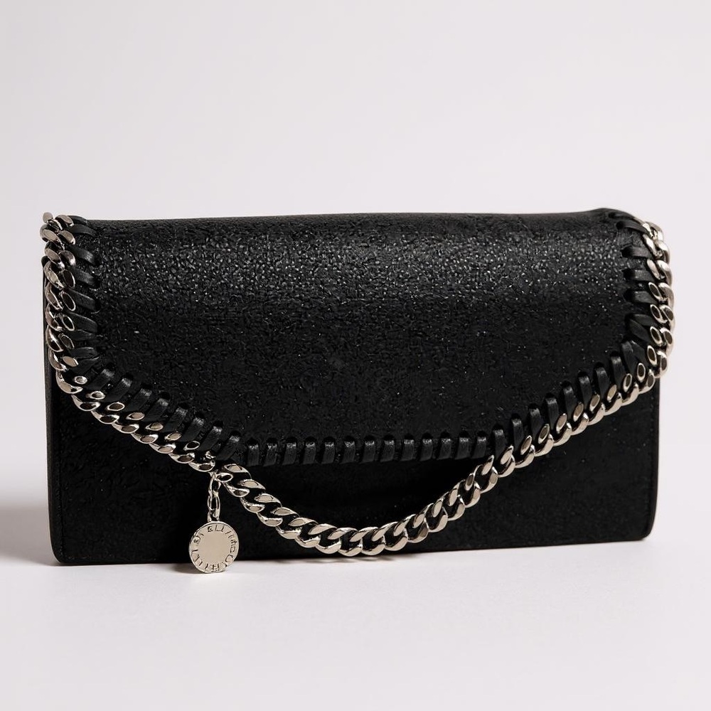Stella McCartney Black and Silver Chain Clutch
